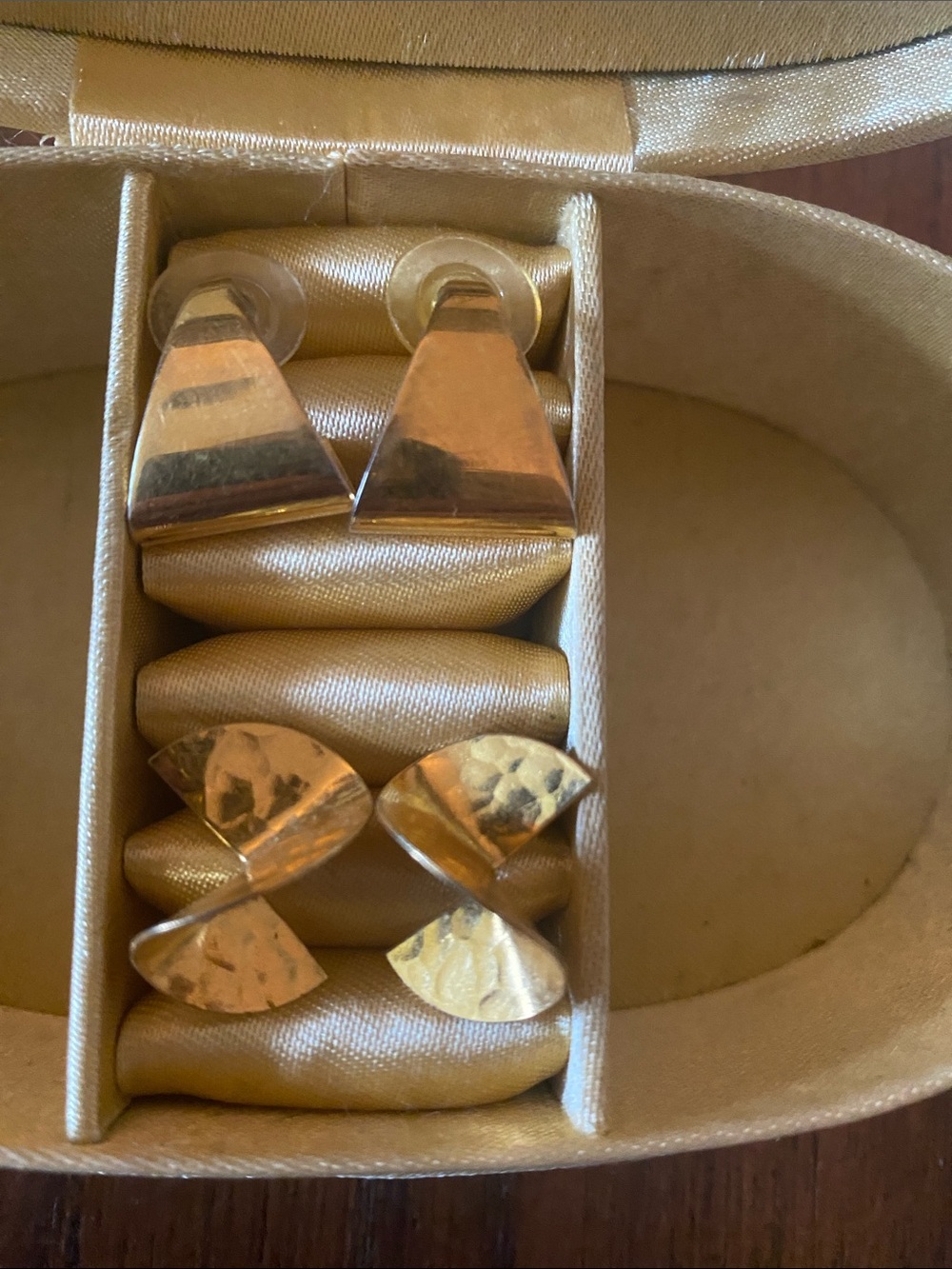 Gold Tone Geometric Clip-On Earrings Set